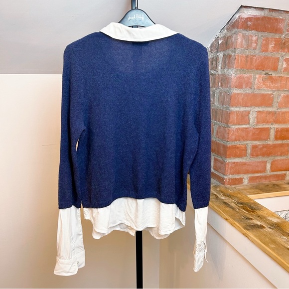 Joie Wool and Cashmere Sweater With Attached Collar and Sleeve - Picture 3 of 5